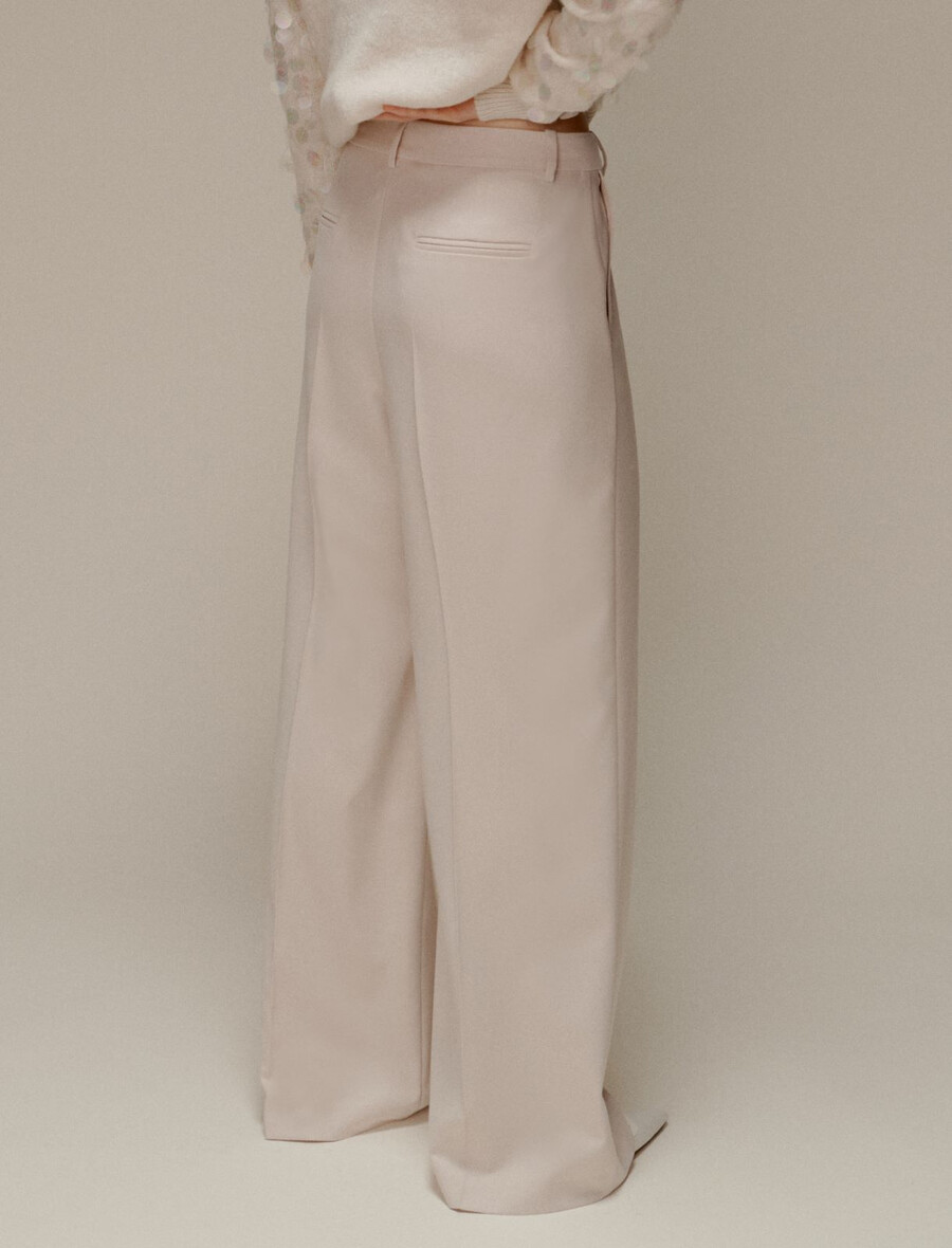 pantaloni larghi e fluidi - ecru