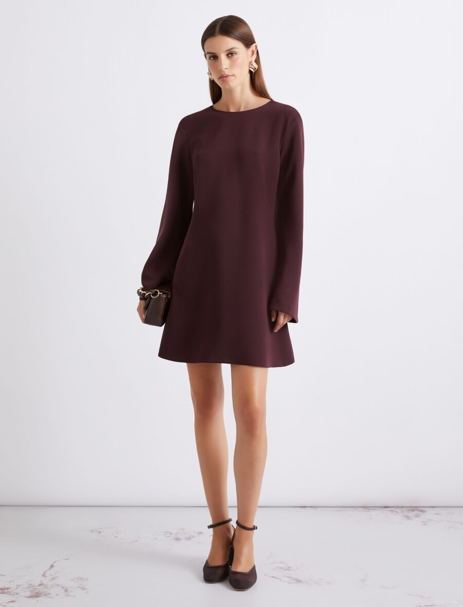 abito svasato in cady - bordeaux