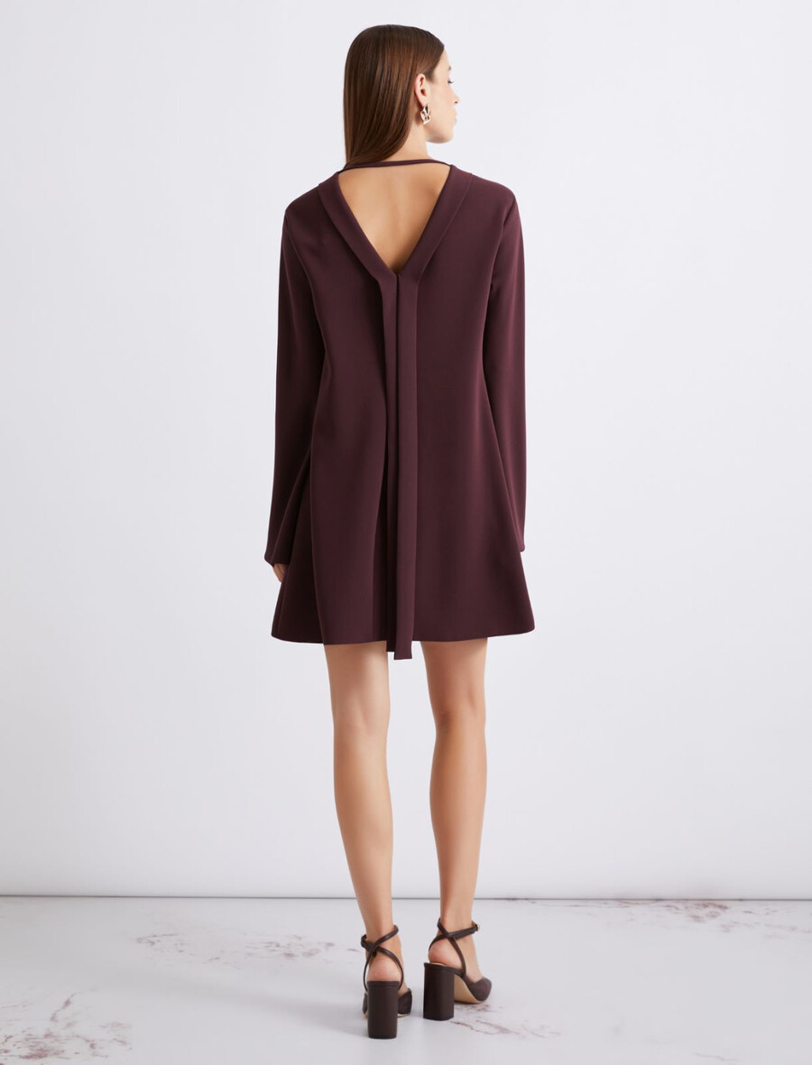 abito svasato in cady - bordeaux