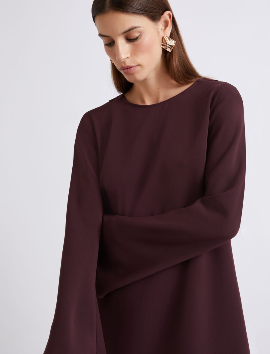 abito svasato in cady - bordeaux