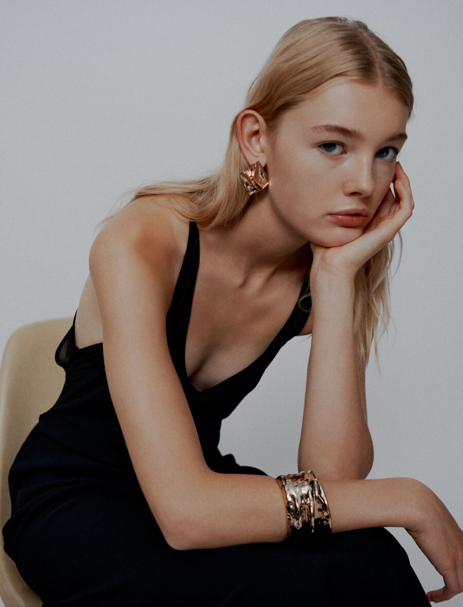 abito lungo in envers satin - nero