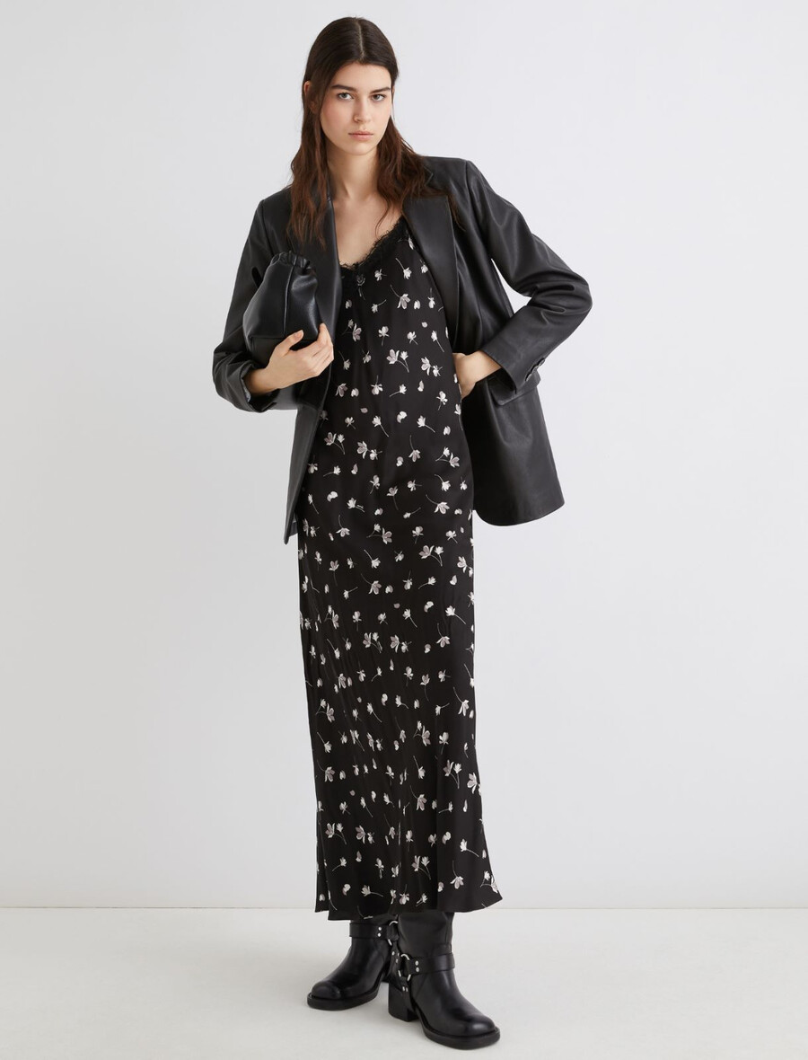 abito in viscosa - nero