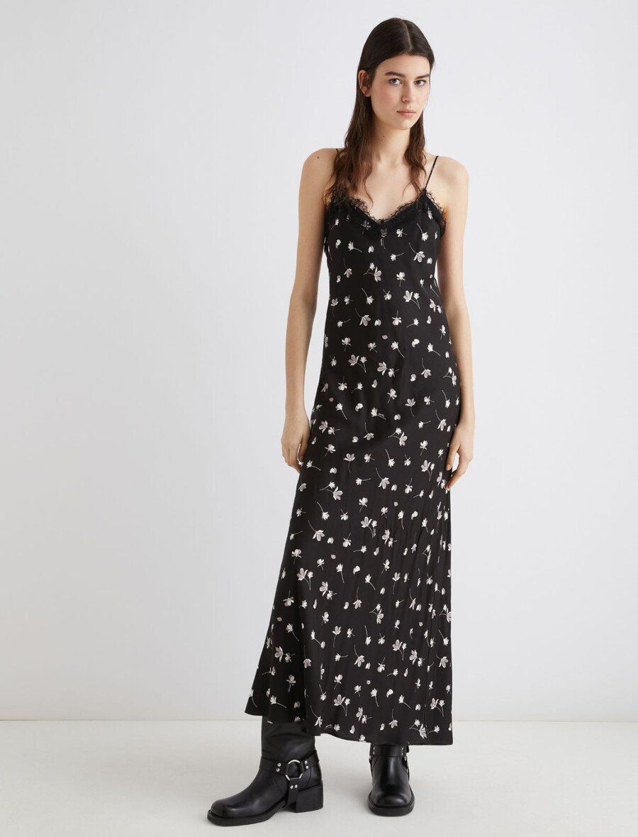 abito in viscosa - nero