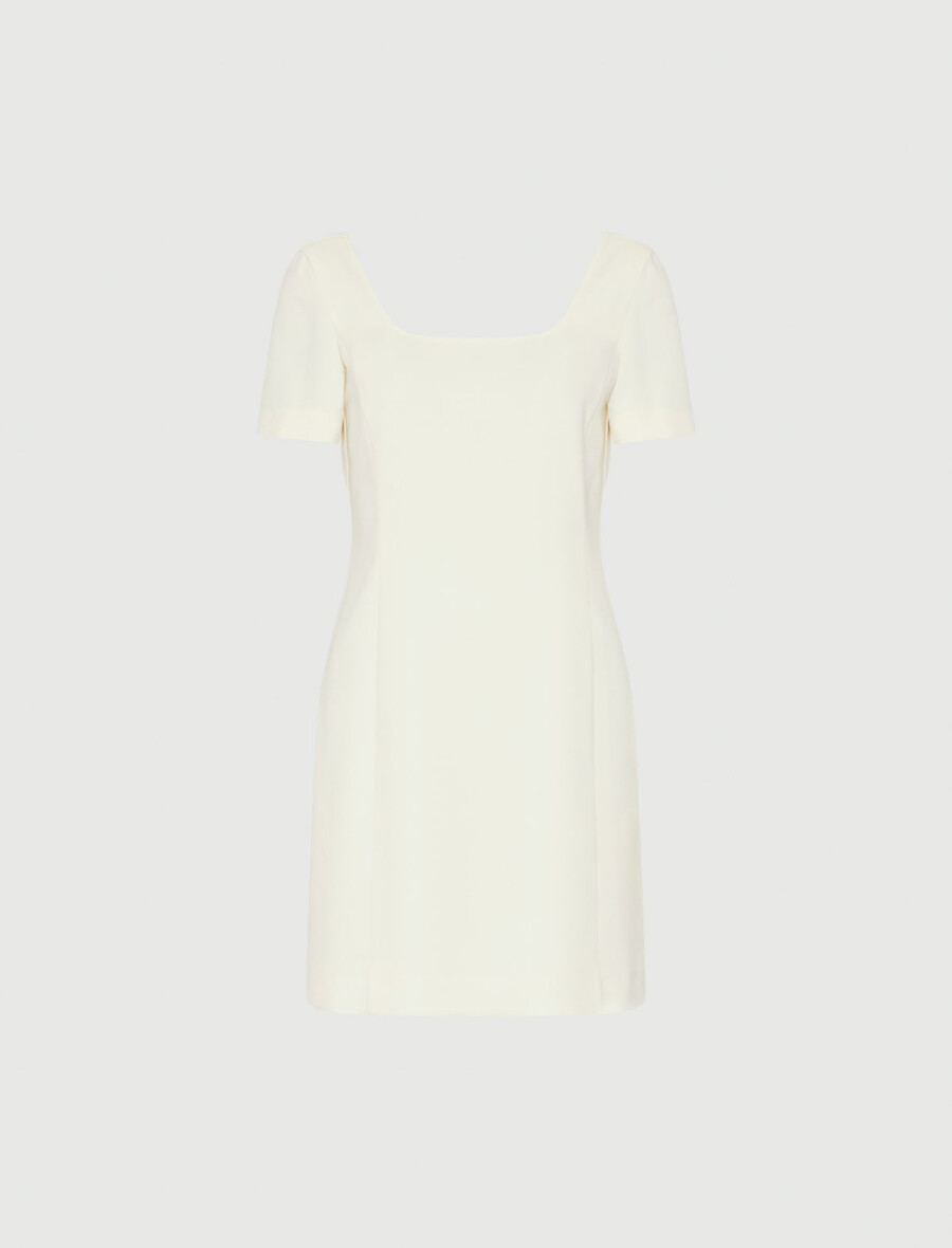 abito svasato - bianco lana