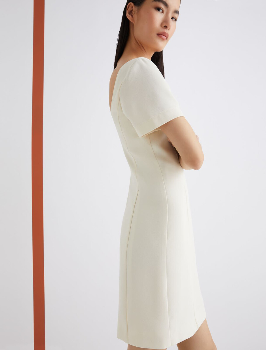 abito svasato - bianco lana