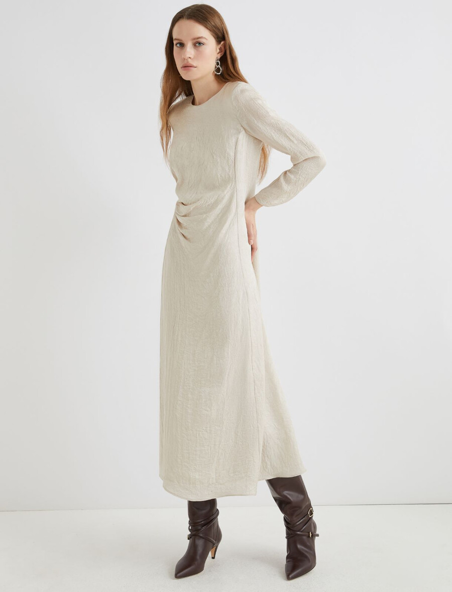 abito drappeggiato - crema