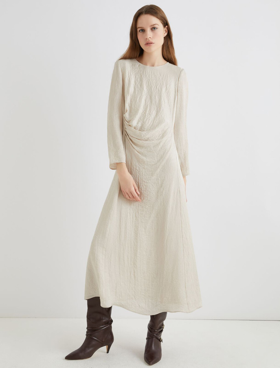 abito drappeggiato - crema
