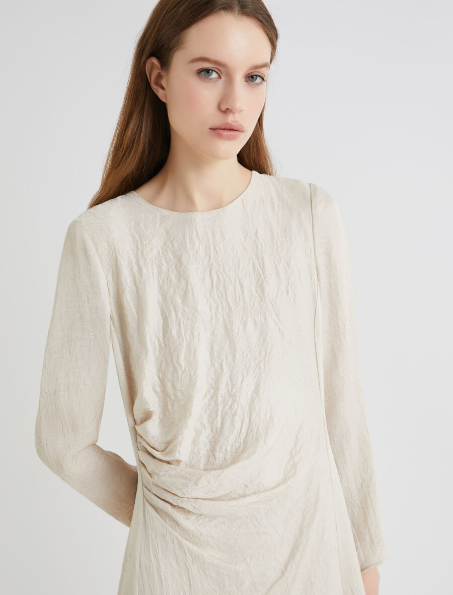 abito drappeggiato - crema