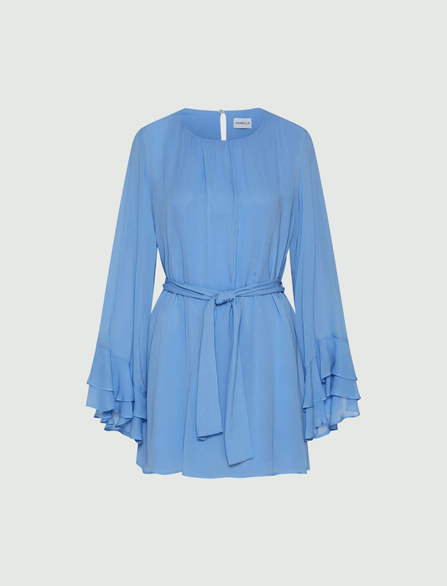abito in georgette di viscosa - azzurro chiaro