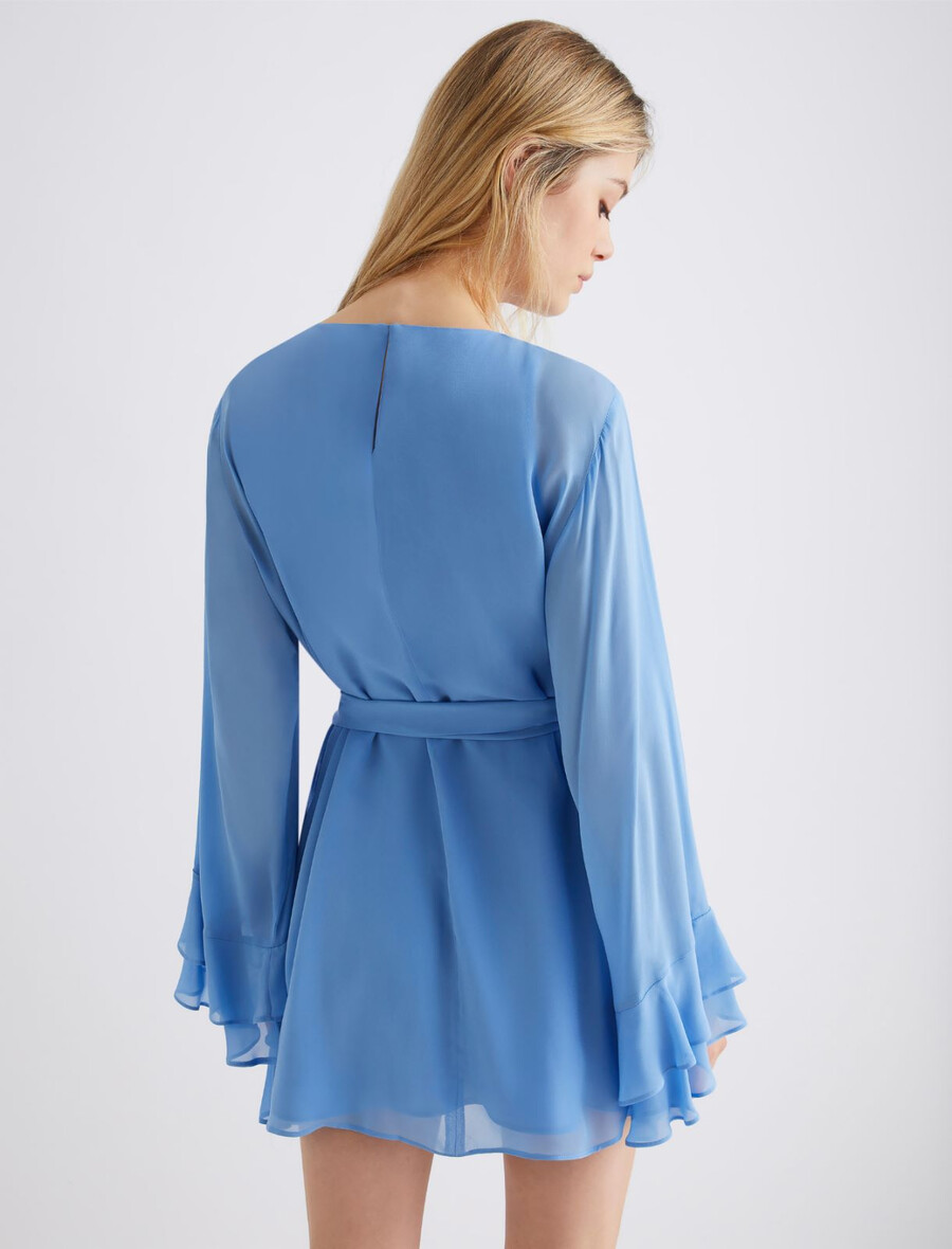 abito in georgette di viscosa - azzurro chiaro