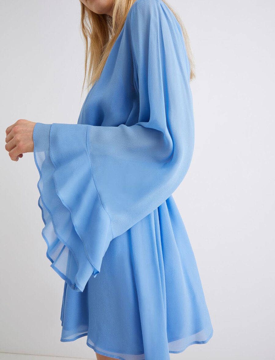 abito in georgette di viscosa - azzurro chiaro