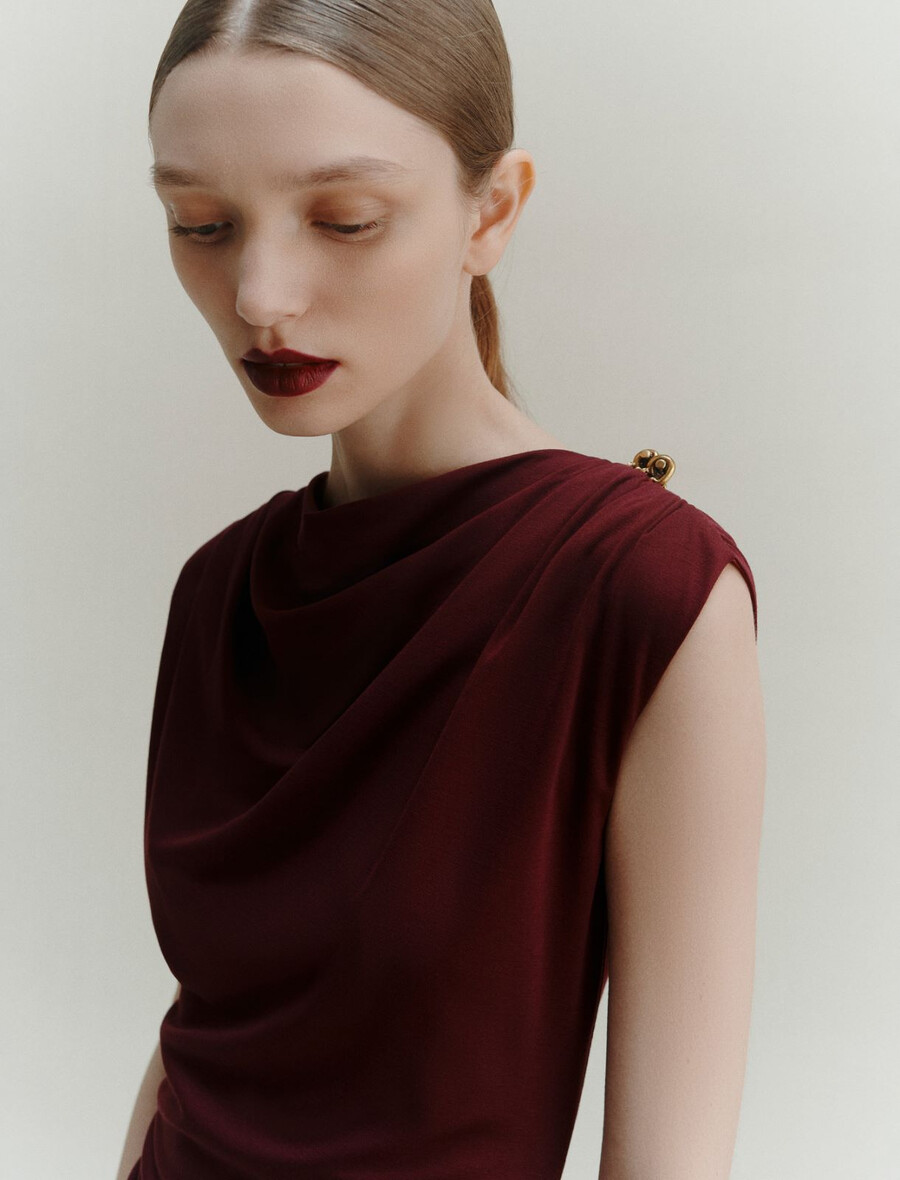 abito in jersey slim fit - bordeaux