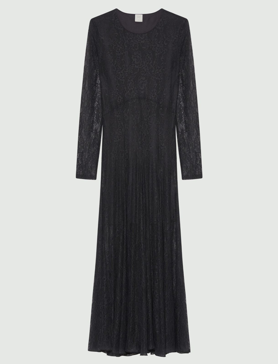 abito in jersey di pizzo - grigio scuro