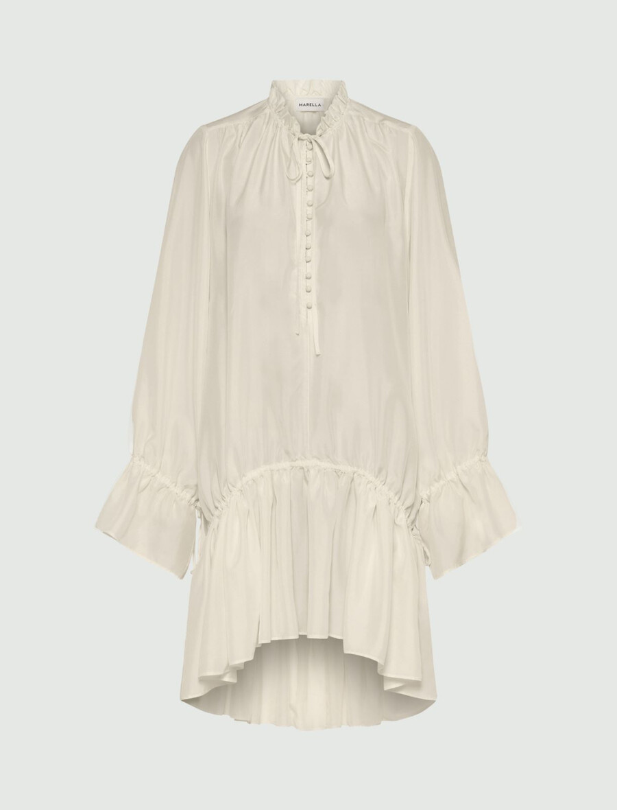 abito in seta habotai - vaniglia