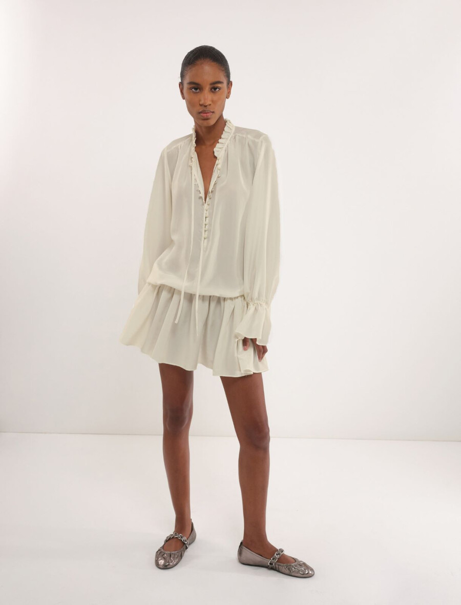 abito in seta habotai - vaniglia