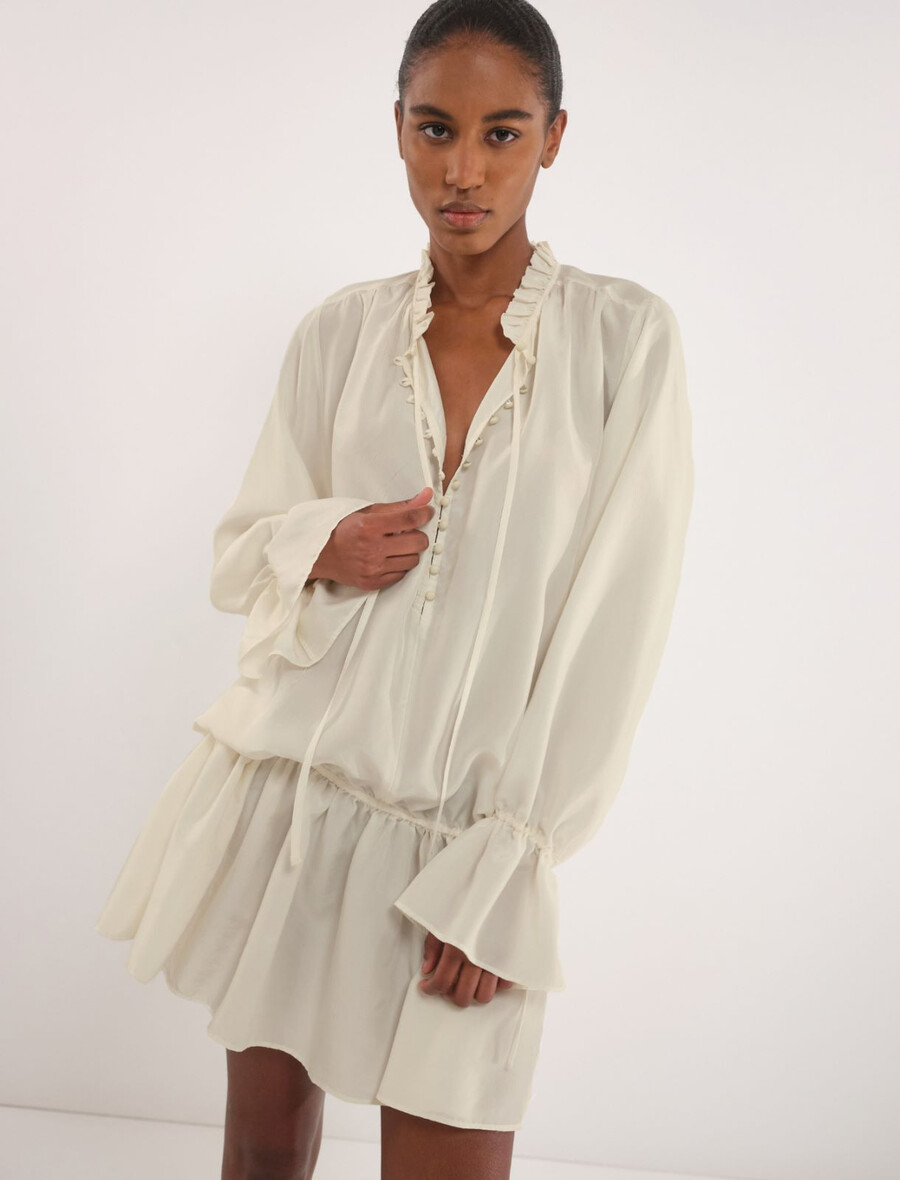 abito in seta habotai - vaniglia