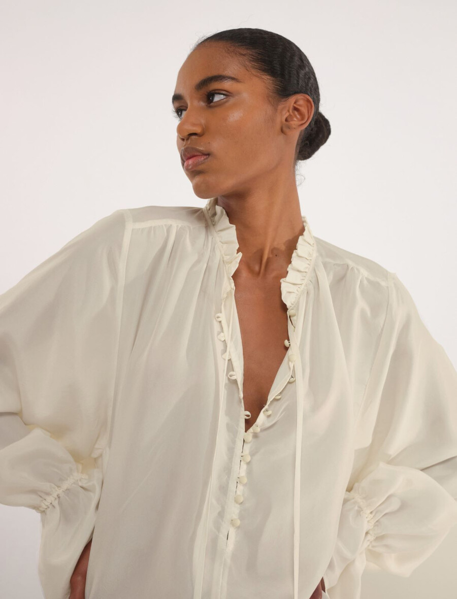 abito in seta habotai - vaniglia