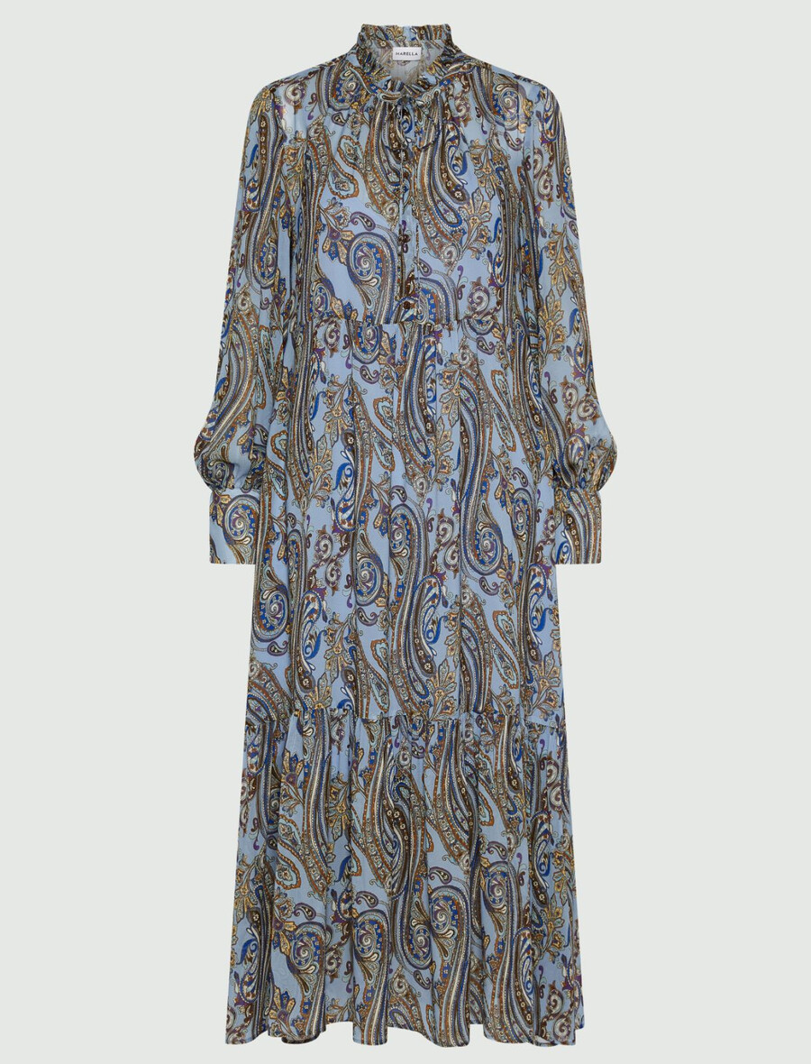 abito lungo in georgette - azzurro chiaro