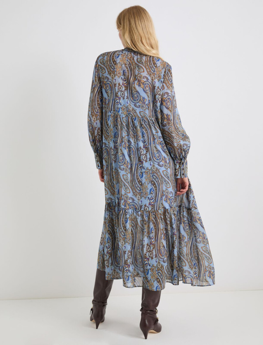 abito lungo in georgette - azzurro chiaro