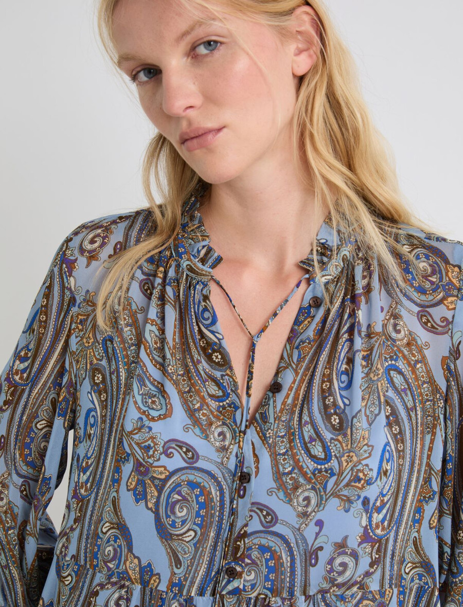 abito lungo in georgette - azzurro chiaro